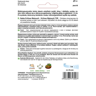 Sałata Masłowa Królowa majowych Wczesna Taśma